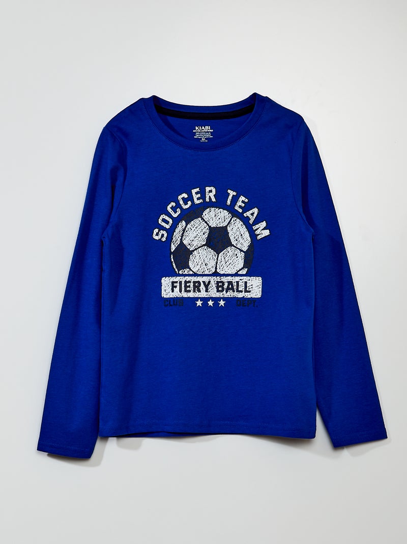 T-shirt imprimé 'Foot' Bleu - Kiabi