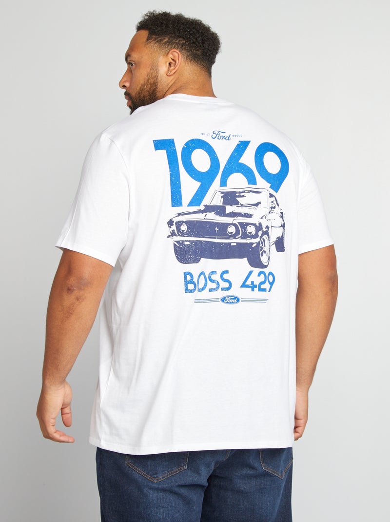 T-shirt imprimé 'Ford Mustang' manches courtes Blanc - Kiabi