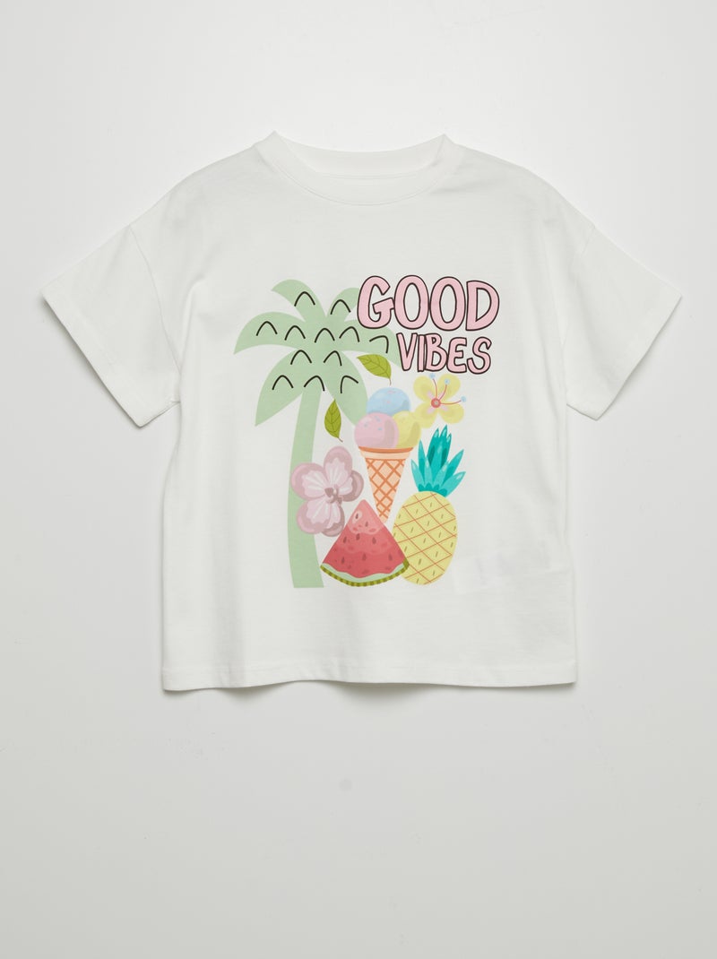 T-shirt imprimé 'fruits' BLANC - Kiabi