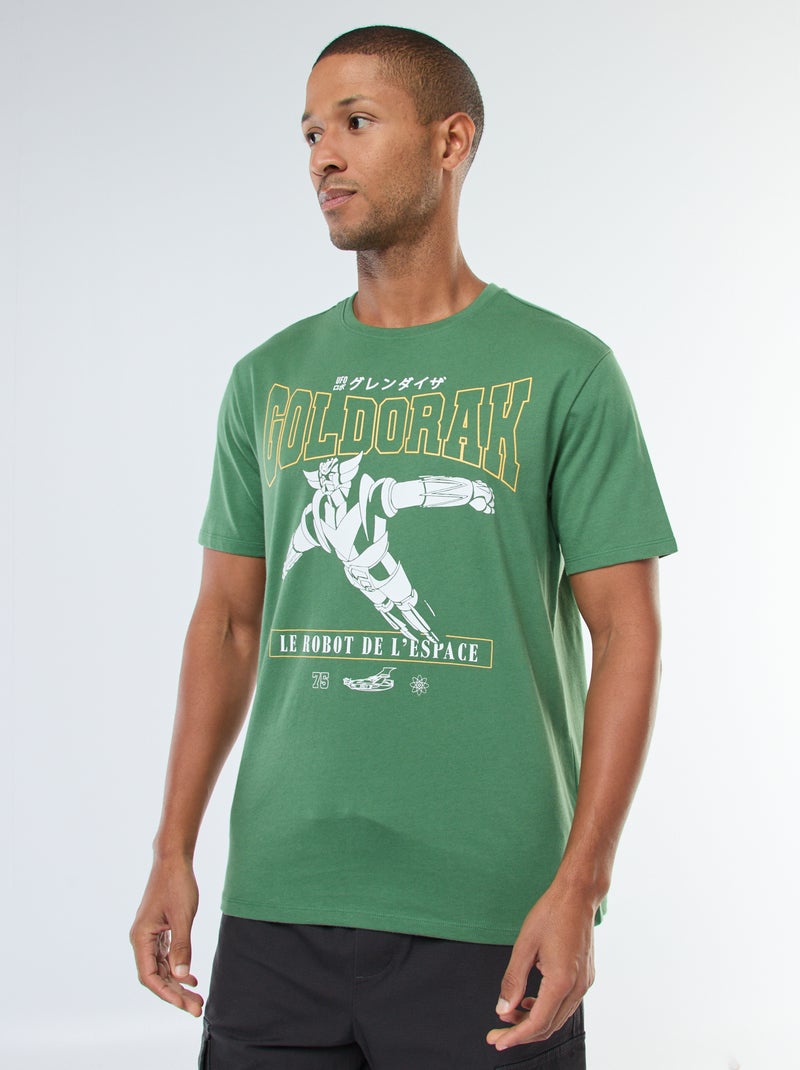 T-shirt imprimé 'Goldorak' à manches courtes Vert - Kiabi