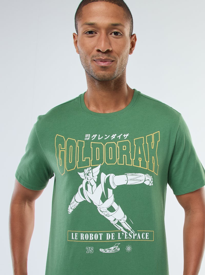 T-shirt imprimé 'Goldorak' à manches courtes Vert - Kiabi