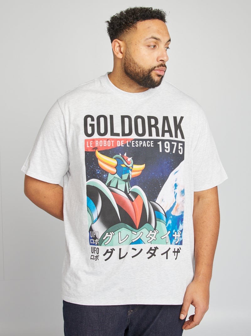 T-shirt imprimé 'Goldorak' manches courtes GRIS - Kiabi