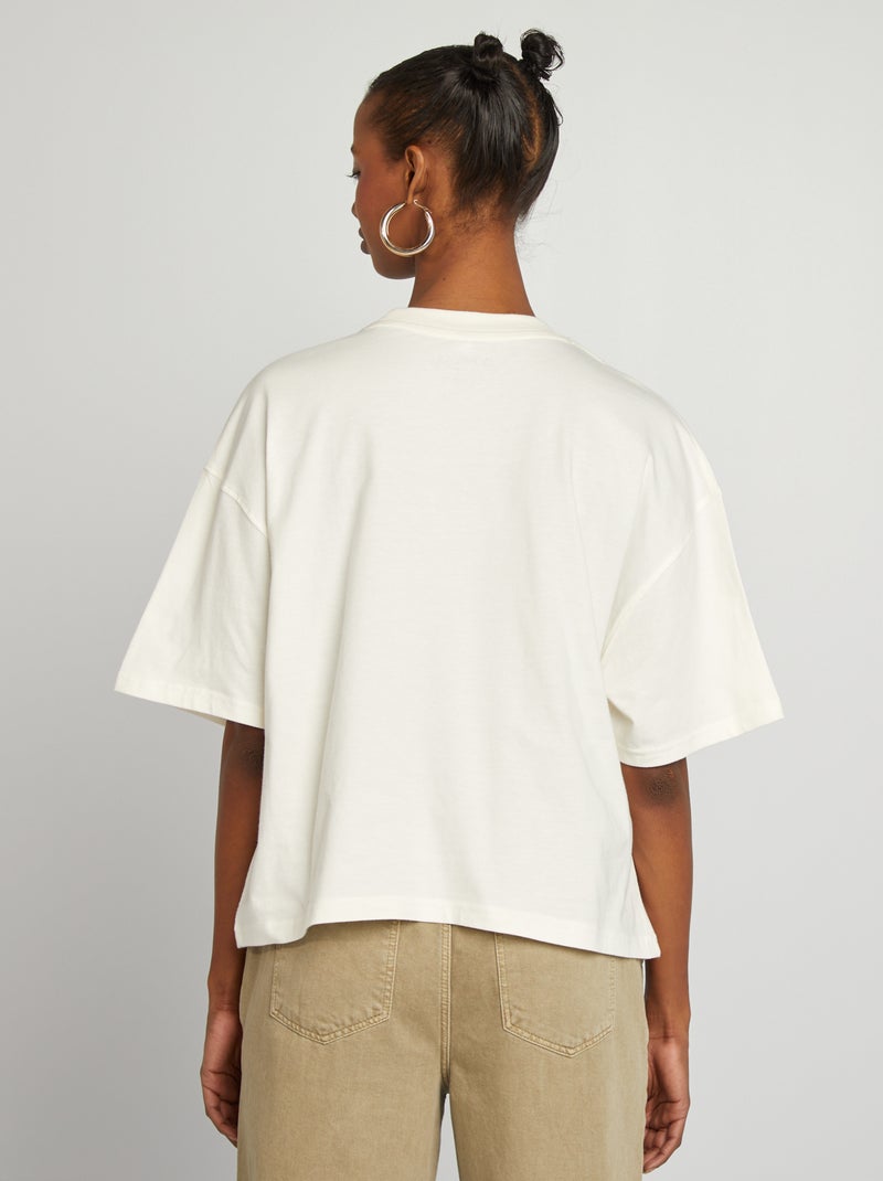 T-shirt imprimé 'Gossip Girl' manches courtes blanc - Kiabi