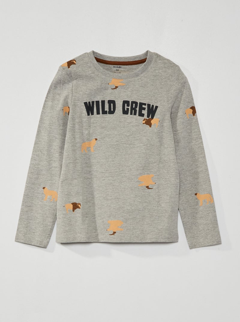 T-shirt imprimé Gris - Kiabi