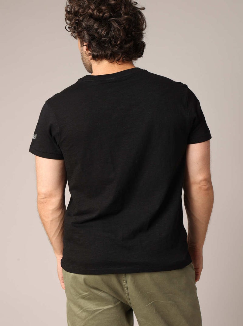 T-shirt imprimé guitare vintage, style rock'n'roll, 100% coton. 'Deeluxe' Noir - Kiabi