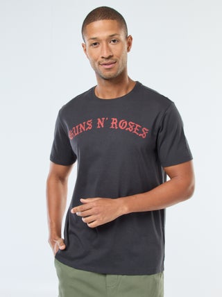 T-shirt imprimé 'Gun'N'Roses' à manches courtes