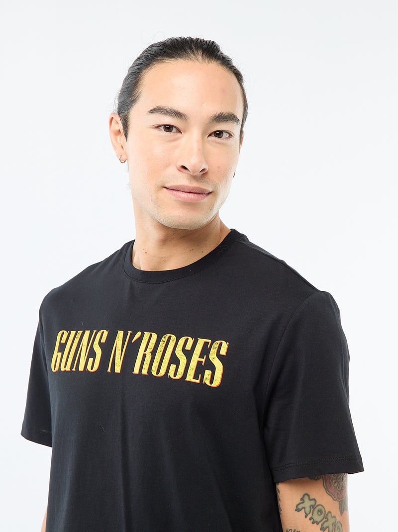 T-shirt imprimé 'Gun'n'roses' Noir - Kiabi