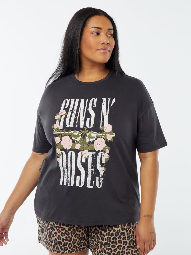 T-shirt imprimé 'Guns N Roses' manches courtes Noir - Kiabi
