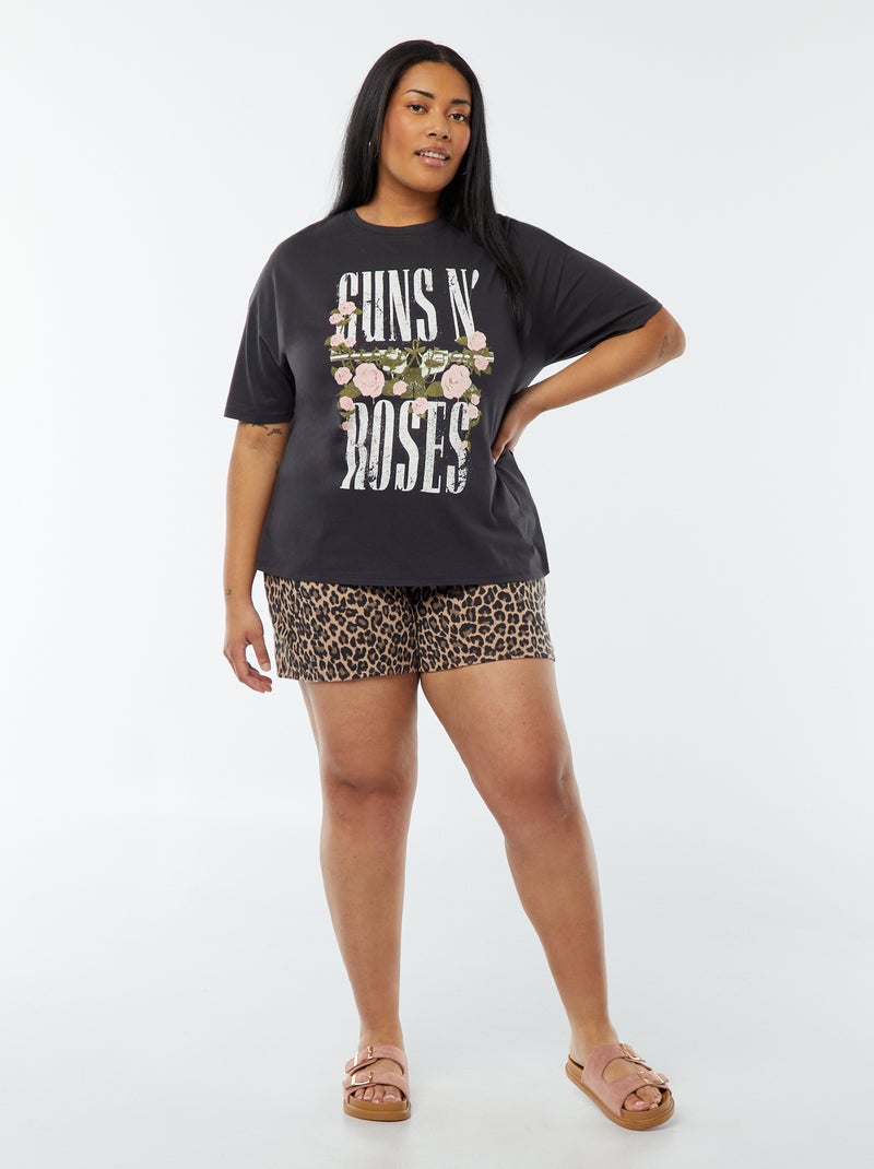 T-shirt imprimé 'Guns N Roses' manches courtes Noir - Kiabi