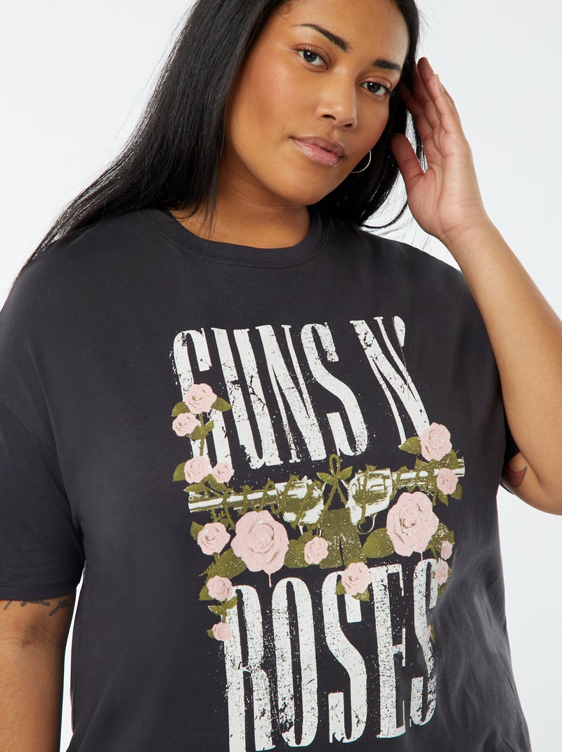 T-shirt imprimé 'Guns N Roses' manches courtes Noir - Kiabi