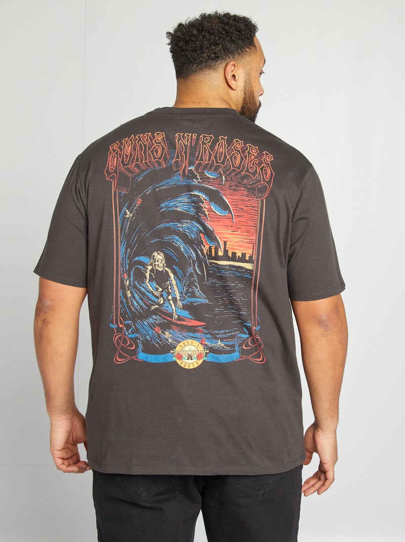 T-shirt imprimé 'Guns'N'Roses' manches courtes noir - Kiabi