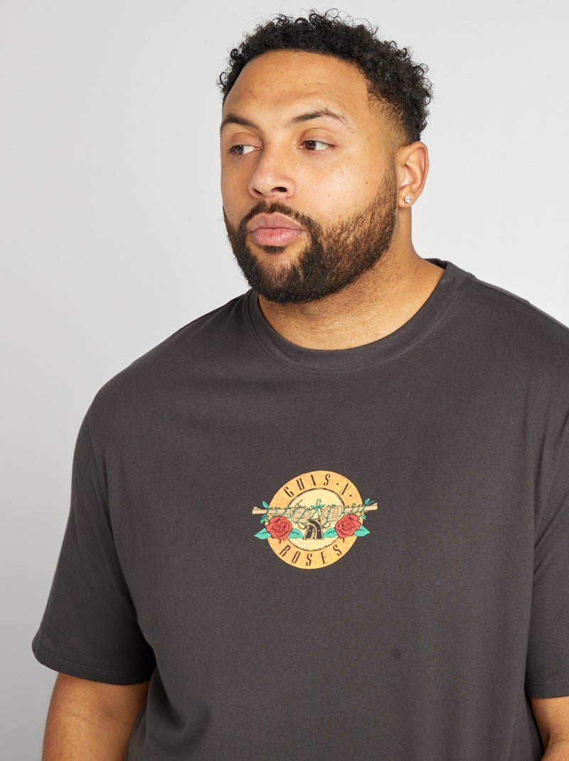 T-shirt imprimé 'Guns'N'Roses' manches courtes noir - Kiabi