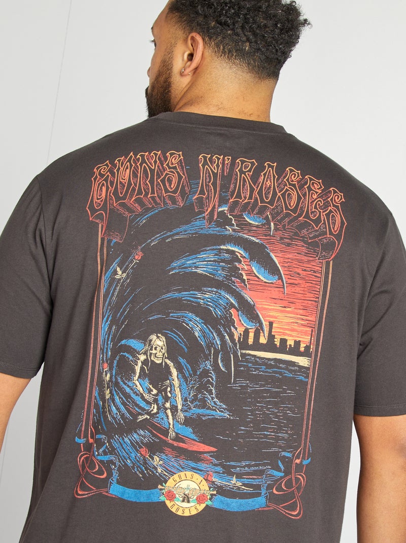 T-shirt imprimé 'Guns'N'Roses' manches courtes noir - Kiabi