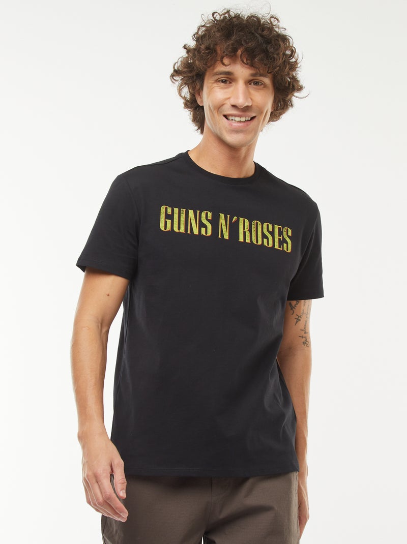 T-shirt imprimé 'Guns'N'Roses' manches courtes Noir - Kiabi