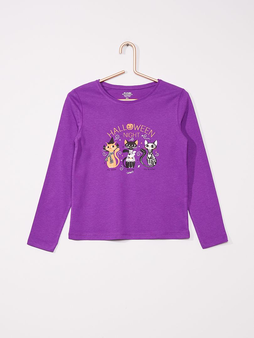 T-shirt imprimé 'Halloween' violet - Kiabi