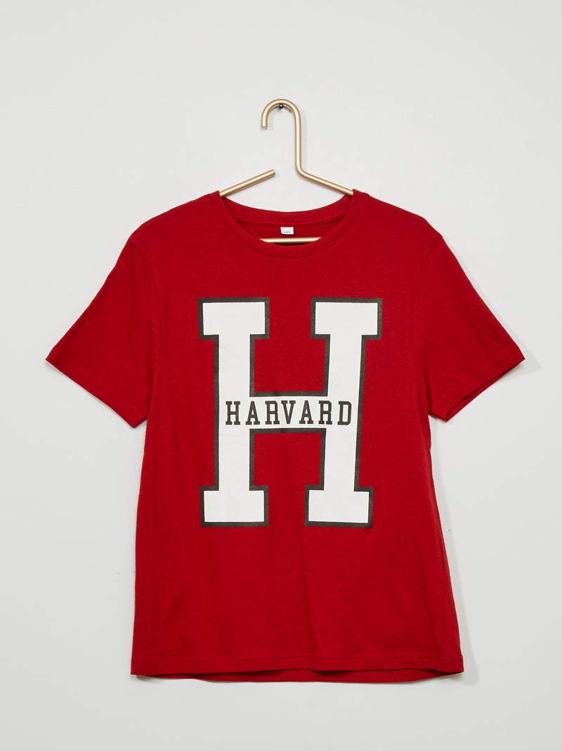 T-shirt imprimé 'Harvard University' Bordeaux - Kiabi