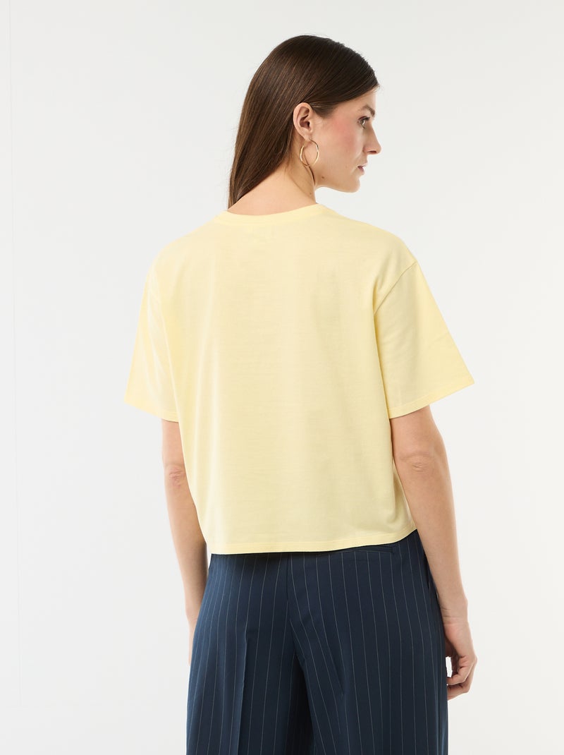 T-shirt imprimé 'Hello Kitty' à manches courtes Jaune - Kiabi