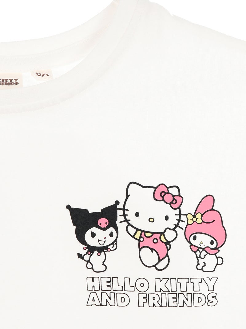 T-shirt imprimé 'Hello kitty' en coton uni Blanc - Kiabi