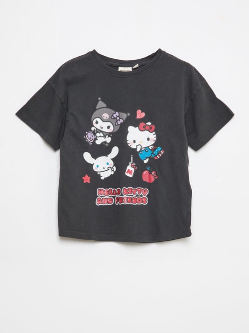 T-shirt imprimé 'Hello kitty' en coton uni - Kiabi