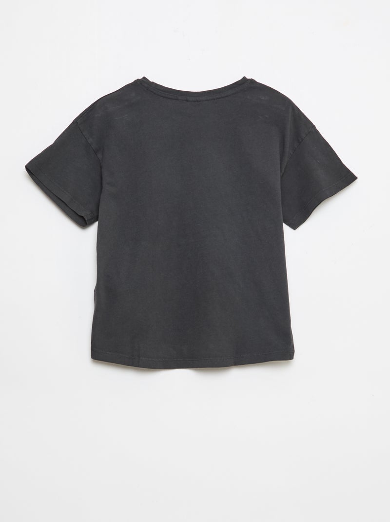 T-shirt imprimé 'Hello kitty' en coton uni Noir - Kiabi