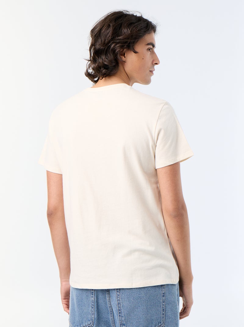 T-shirt imprimé homme en coton à col rond Blanc - Kiabi