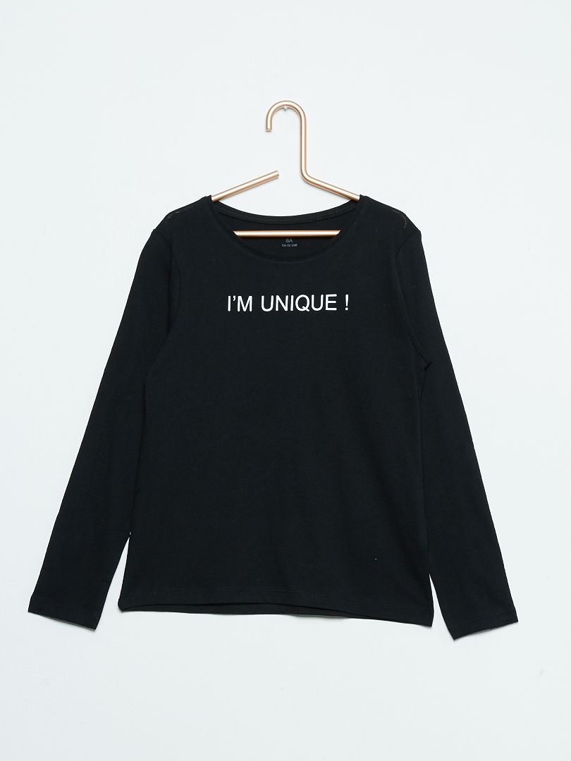 T-shirt imprimé 'I'm unique' noir - Kiabi