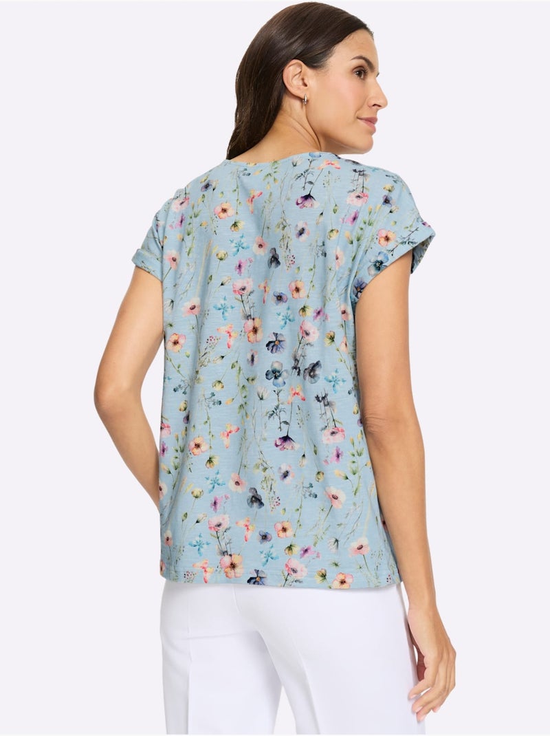 T-shirt Imprimé Impression Numérique - Taille Standard - Witt Bleu clair - Kiabi