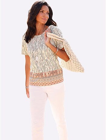T-shirt Imprimé Imprimé Animal Décoratif - Taille Standard - Moda Vilona