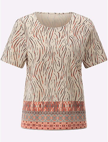 T-shirt Imprimé Imprimé Animal Décoratif - Taille Standard - Moda Vilona