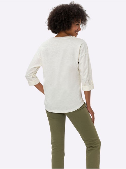 T-shirt Imprimé Imprimé Feuille Brillant - Taille Standard - Helline - Kiabi