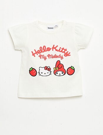 T-shirt imprimé imprimé 'Hello kitty' en relief