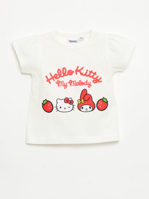 T-shirt imprimé imprimé 'Hello kitty' en relief - Kiabi