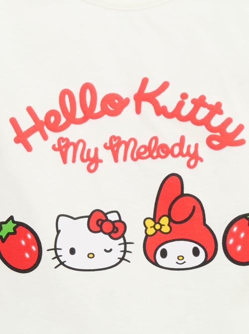 T-shirt imprimé imprimé 'Hello kitty' en relief - Kiabi
