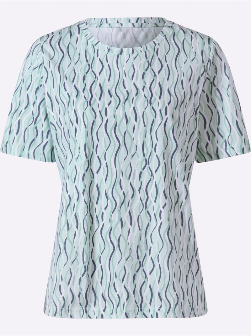T-shirt Imprimé Imprimé Mode - Taille Standard - Witt Blanc Vert - Kiabi