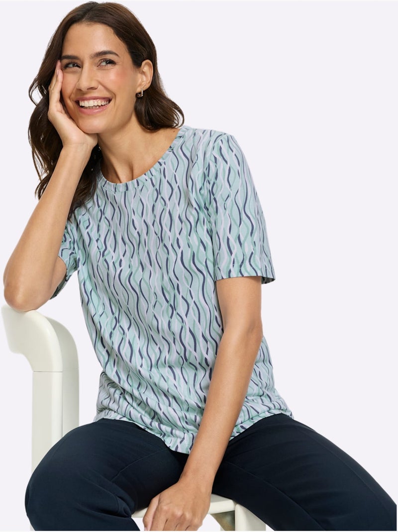 T-shirt Imprimé Imprimé Mode - Taille Standard - Witt Blanc Vert - Kiabi