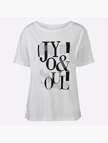 T-shirt Imprimé Inscription Tendance - Taille Standard - helline