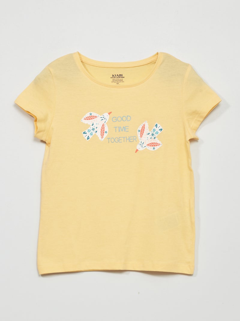T-shirt imprimé Jaune - Kiabi