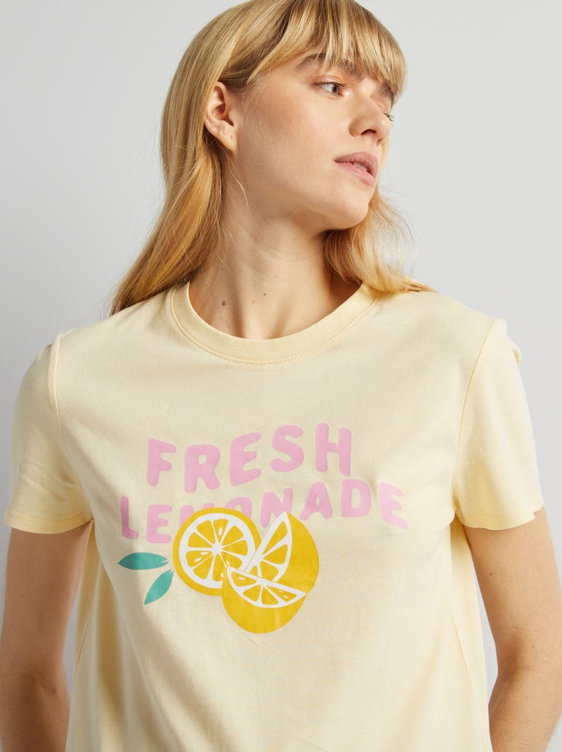 T-shirt imprimé Jaune - Kiabi