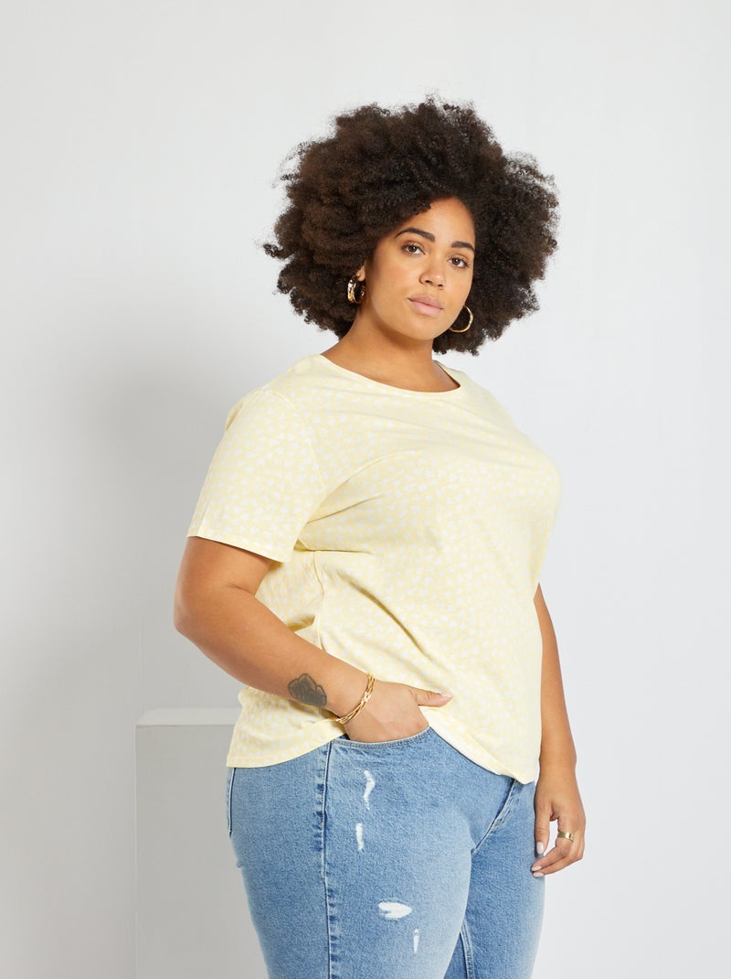 T-shirt imprimé jaune - Kiabi