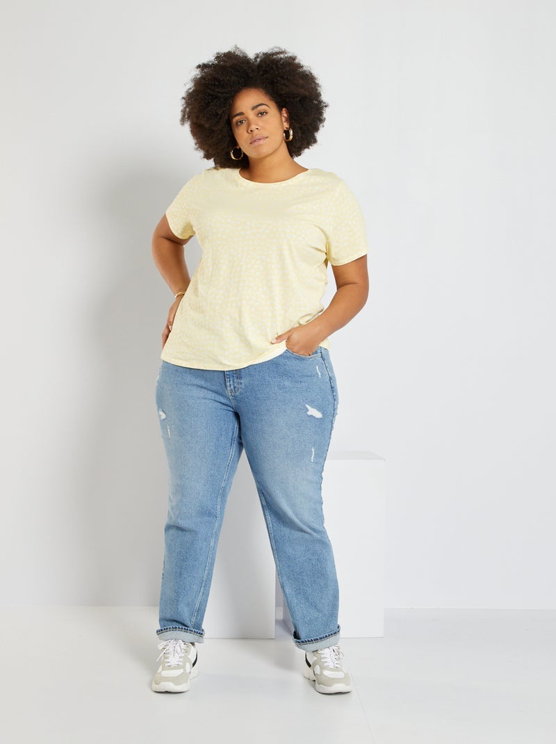 T-shirt imprimé jaune - Kiabi