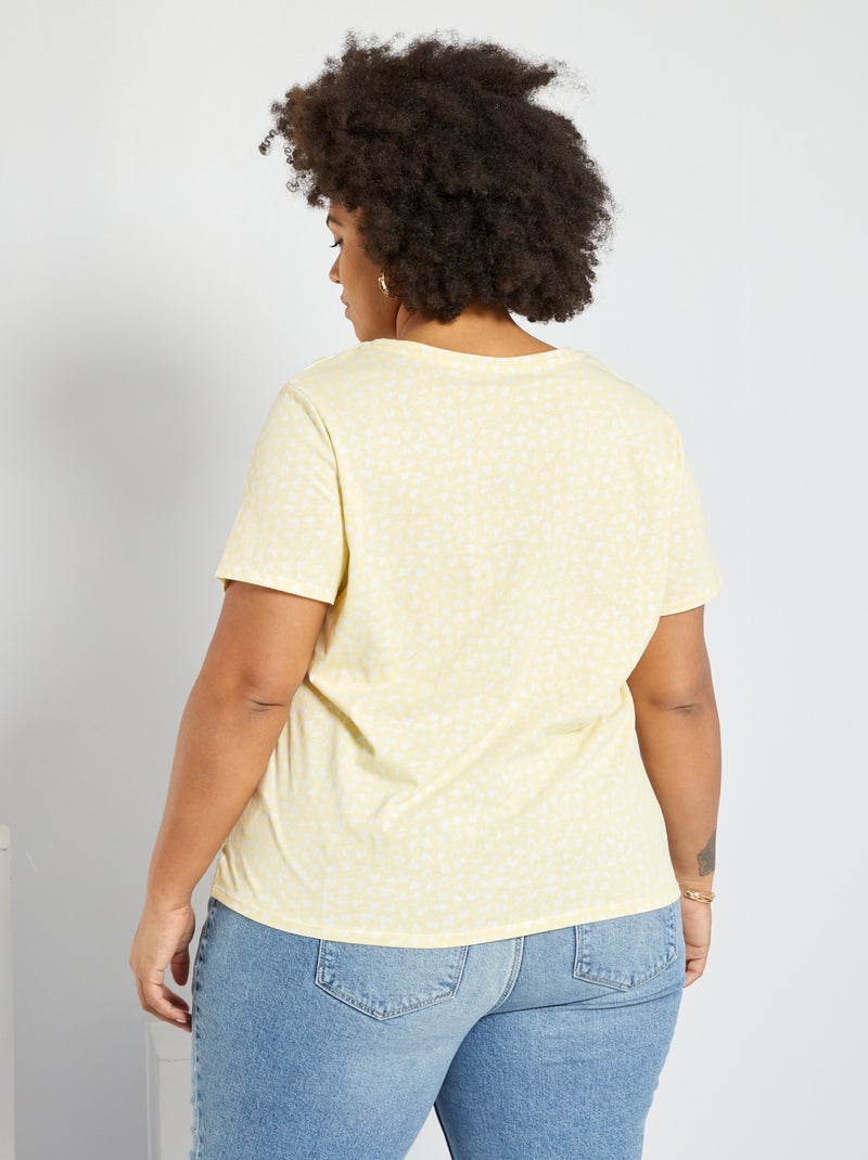 T-shirt imprimé jaune - Kiabi