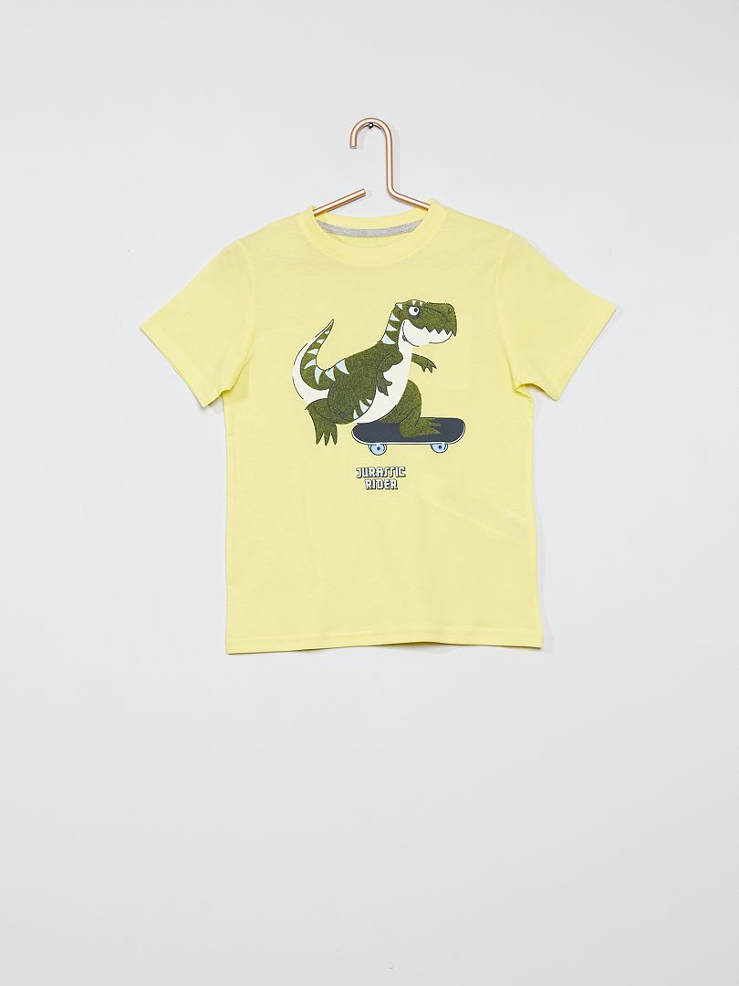 T-shirt imprimé jaune/dinosaure - Kiabi