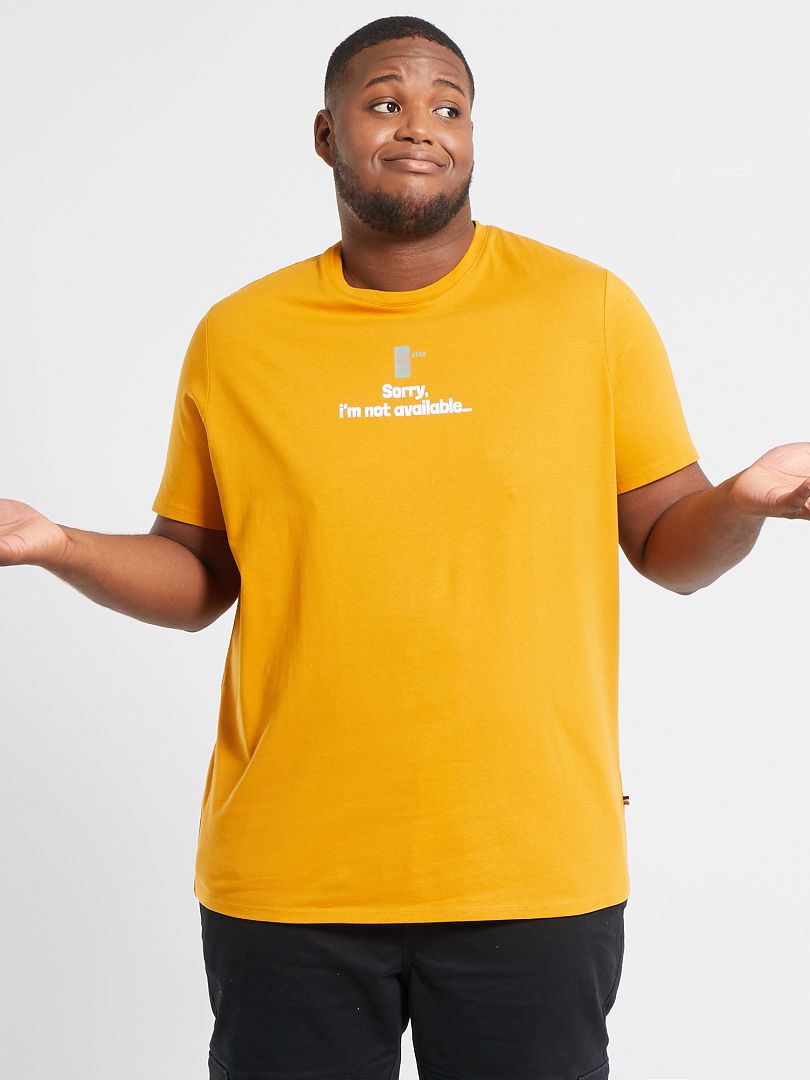 T-shirt imprimé jaune/sorry - Kiabi