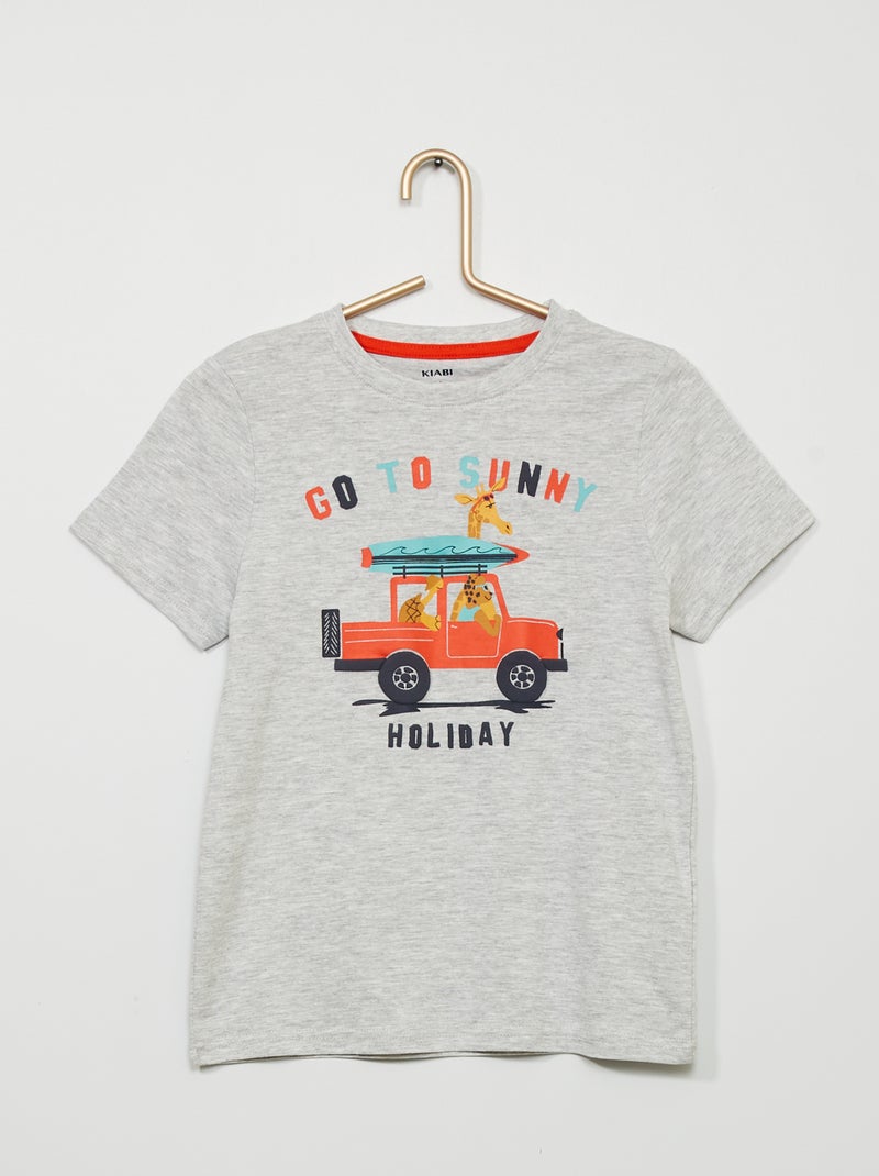 T-shirt imprimé 'jeep' gris 'jeep' - Kiabi