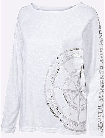 T-shirt Imprimé Joli Imprimé Feuille Devant - Taille Standard - Helline