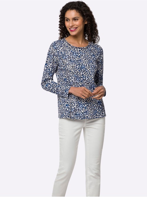 T-shirt imprimé joli motif léopard - taille standard - helline - Kiabi