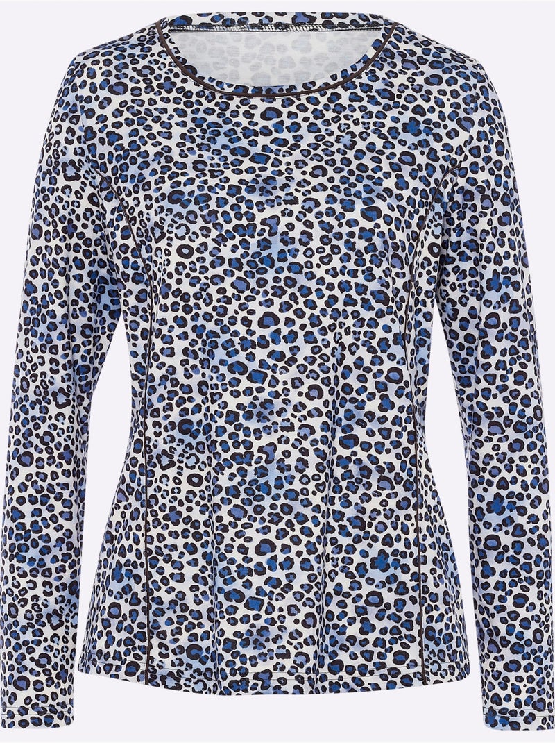 T-shirt imprimé joli motif léopard - taille standard - helline Blanc Bleu - Kiabi