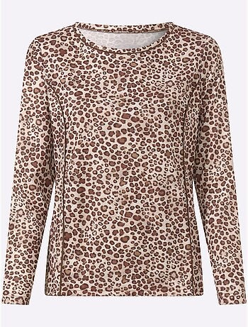 T-shirt imprimé joli motif léopard - taille standard - helline