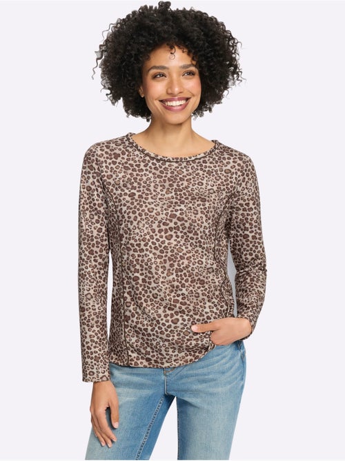 T-shirt imprimé joli motif léopard - taille standard - helline - Kiabi T-shirt imprimé joli motif léopard - taille standard - helline - Kiabi