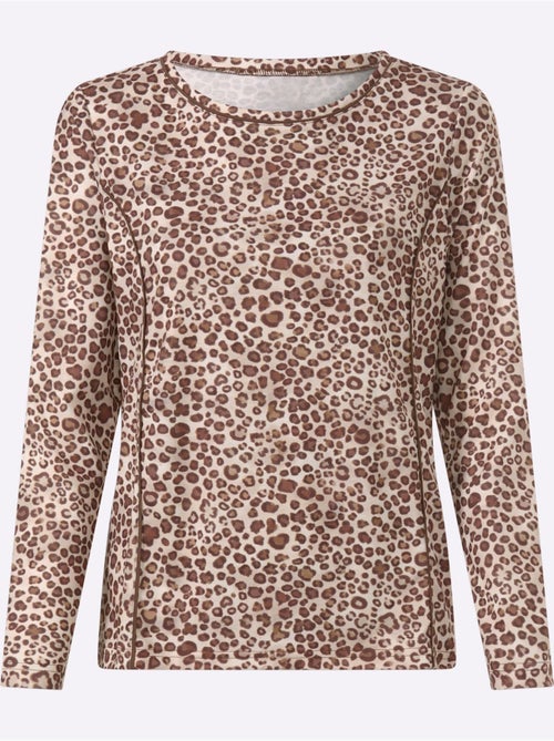 T-shirt imprimé joli motif léopard - taille standard - helline - Kiabi T-shirt imprimé joli motif léopard - taille standard - helline - Kiabi